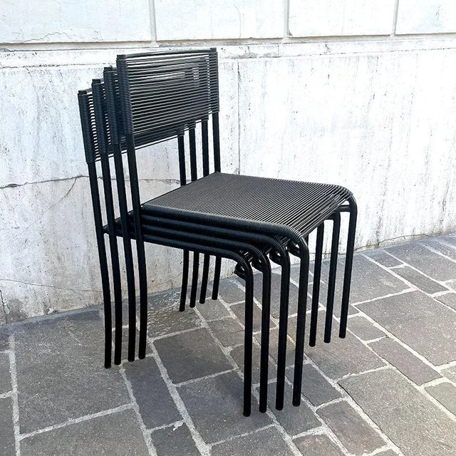 Black Spaghetti Gemini Chairs by Giandomenico Belotti for Alias ​, 1979, Set of 4 For Sale - Image 8 of 12