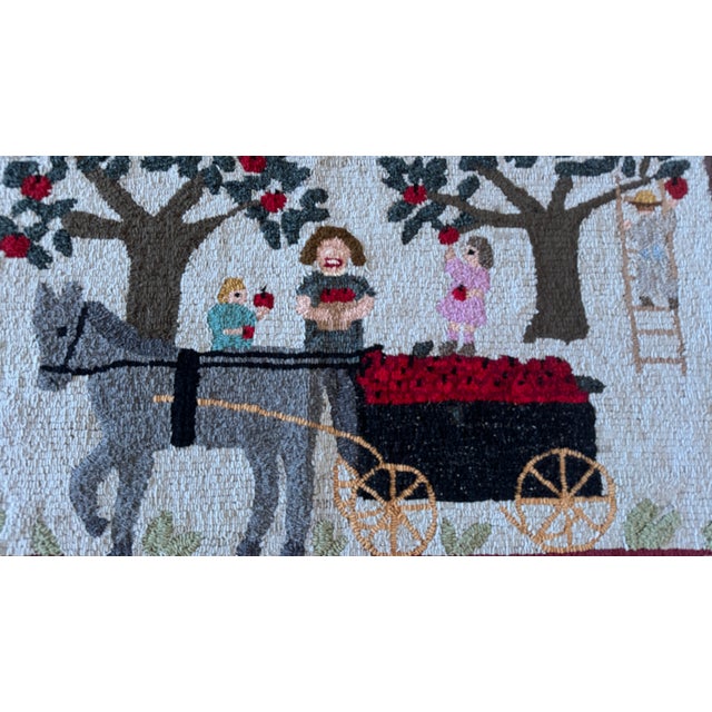 Antique Textile Pictorial Horse Cart Folk Art, Handmade, Rare C1910 Americana For Sale - Image 16 of 18