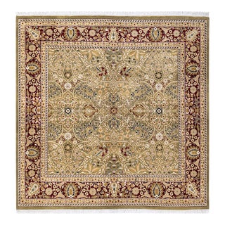 Mogul, One-of-a-Kind Hand-Knotted Area Rug - Green, 5' 3" x 5' 4" For Sale