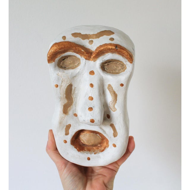 Tribal Studio Art Pottery Face Sculpture For Sale - Image 3 of 9