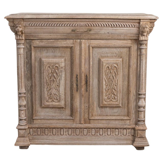 1900s Belgian Louis XIII Carved Oak Buffet For Sale - Image 15 of 18