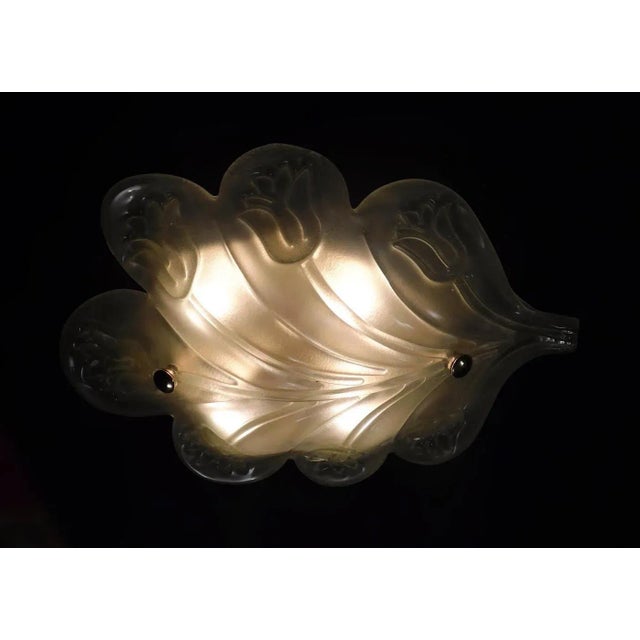 1960s 1960s Murano Glass Leaf Flush Mount For Sale - Image 5 of 8