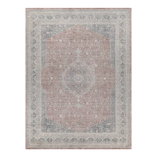 Exquisite Rugs Velvet Motif Power Loom Polyester & Acrylic Red/Navy Rug-12'X15' For Sale