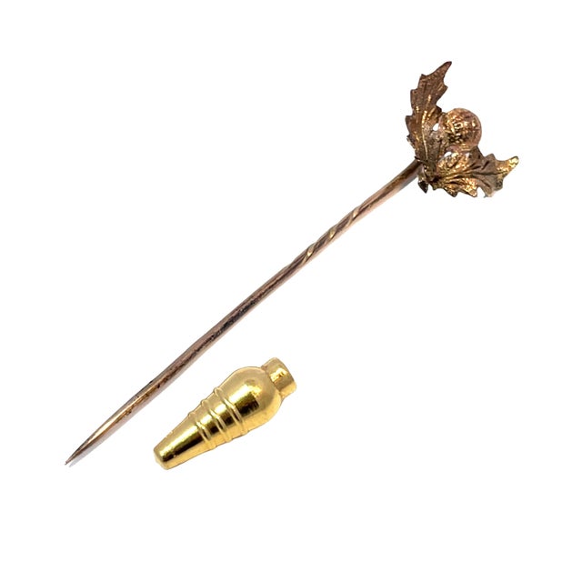 Modern Mid 20th Century Gold-Filled Leaf Shaped Stickpin For Sale - Image 3 of 4