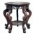Vintage Ebonized Wood Display Stand | Round Carved Pedestal | Chinoiserie Decor For Sale