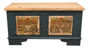 Painted Pine Chest, Eastern Europe, Late 19th Century