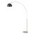 1960s 92" Adjustable Morelli Mid Century Floor Lamp - Black Nickel Shade, Satin Nickel Finish, Modern Arc Lamp, White Marble Base For Sale