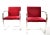 Mid-Century Modern Mies Van Der Rohe for Knoll Stainless Steel Brno Chairs Red Velvet 1979, Pair For Sale - Image 3 of 13