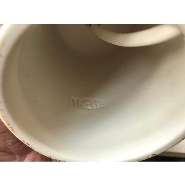 Cylindrical Gray Celadon Table Lamp by Aksel Larsen for Axella, 1970s For Sale - Image 6 of 10