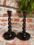 Victorian Pair Set Antique English Oak Open Barley Twist Candlesticks Candle Holder Brass For Sale - Image 3 of 12