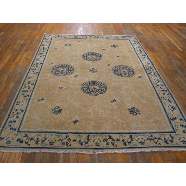 Chinese Subtle and Clear Medallions on the Field of This Lovely Antique Chinese Peking Rug For Sale - Image 3 of 4