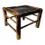 Boho Chic Bamboo Black Painted Distressed Low Riser/Plant Stand For Sale