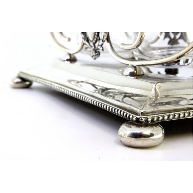 Silver and Acid-Etched Cruet Set, Set of 2 For Sale - Image 3 of 7