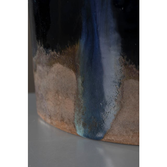 Ceramic Sculptural Elliptical Stoneware Vase by Bruno Gambone, Italy, 1980s For Sale - Image 7 of 10