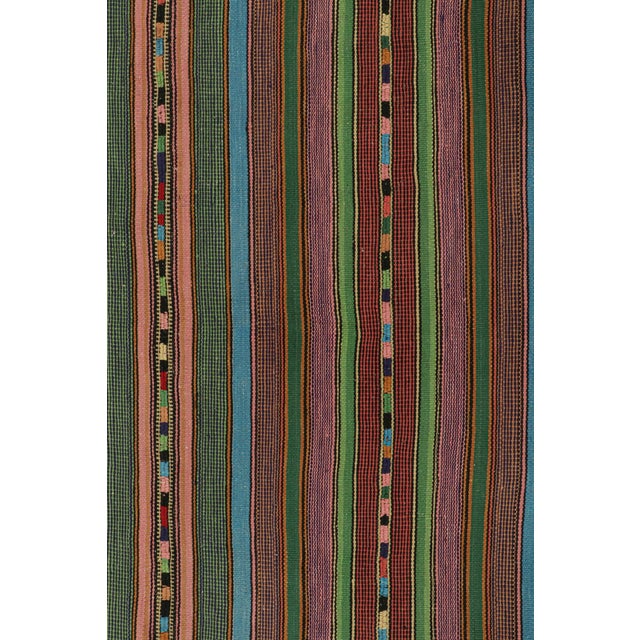 Tribal 1950s Vintage Persian Palas Kilim in Multicolor Stripes, From Rug & Kilim - 5'10''x7' For Sale - Image 3 of 7