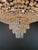1930s Low Plafonnier Crystal Chandelier Brass Lustre Ceiling Art Deco Gold For Sale - Image 12 of 12