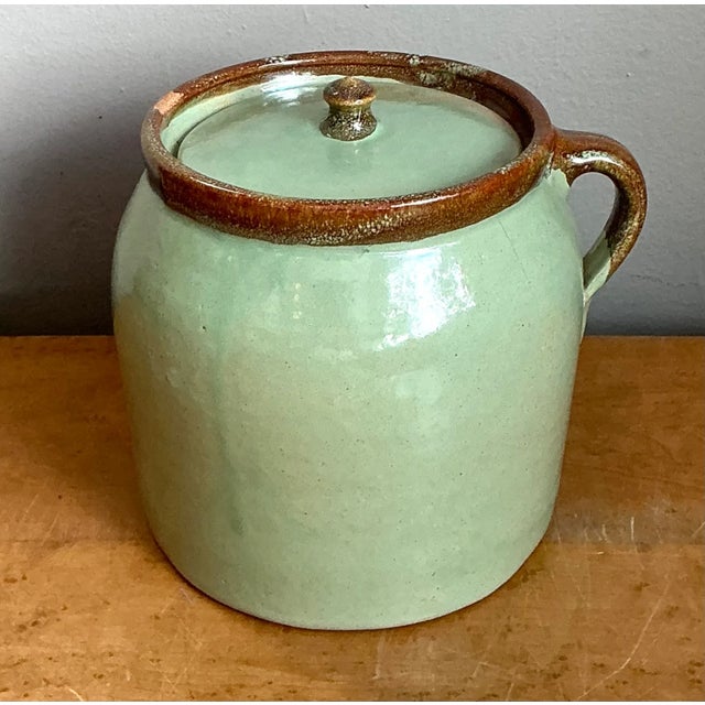 Vintage Maine Handcrafted Ceramic Storage Jar For Sale - Image 9 of 12