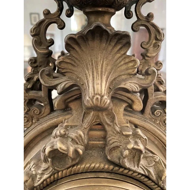 Decorative Golden Clock in Louis XIV Style, 1950s For Sale - Image 9 of 12