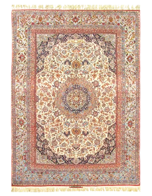 Persian Pasargad Fine Isfahan Handmade Silk & Korker Wool Rug - 7'2" X 10'6"