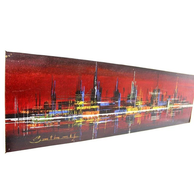 Painting in acrylic on fiberboard, time typical object