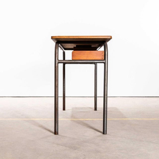 1960s Mid-Century French Double School Desk or Console Table from Mullca, 1960s For Sale - Image 5 of 8