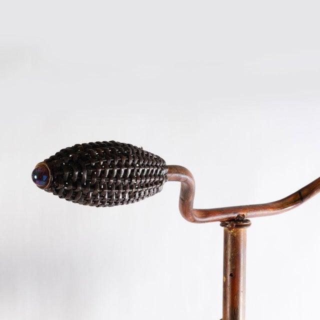 Wood Vintage High Wheel Bicycle Wine Rack For Sale - Image 7 of 8