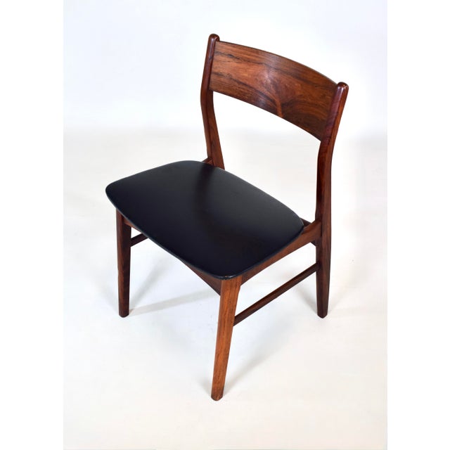 Nova Danish Modern Rosewood Side Chair With Skai Leatherette, 1960s For Sale - Image 4 of 9