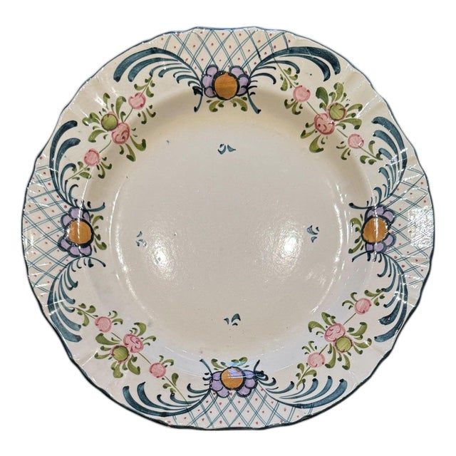 French Floral Plate For Sale