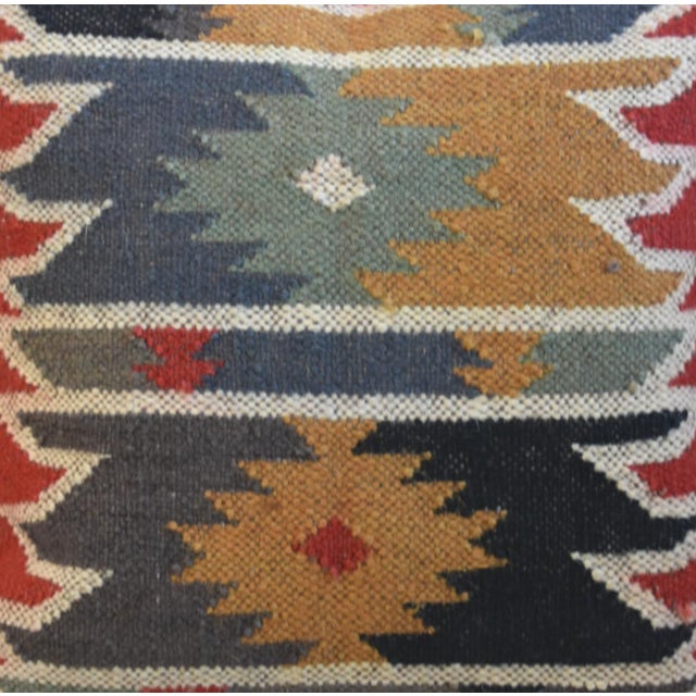 Exceptional, handmade Kilim throw pillow, meticulously handwoven using a traditional blend of natural jute and premium...