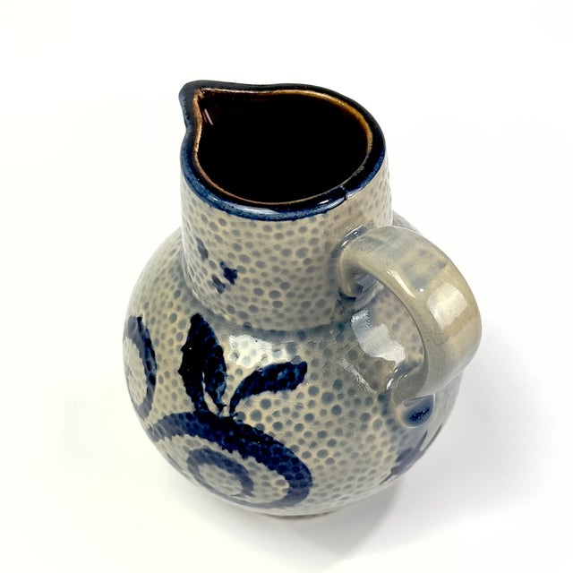 Vintage Blue & White Ceramic Pitcher Curation - Group of 5 For Sale - Image 9 of 18