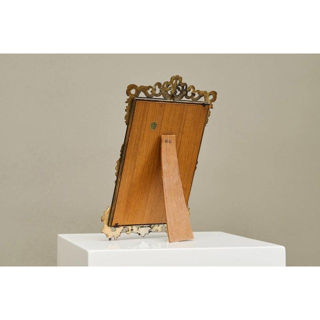 Mid-20th Century Italian Ornate Table Mirror in Patinated Silver-Plated Brass, 1940s For Sale - Image 11 of 12