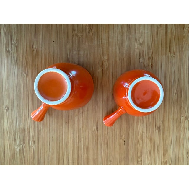 1930s Uranium Oxide Radioactive Orange Fiestaware Cup and Saucer Pair For Sale - Image 4 of 4