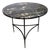 1970s Italian Black Marble Cocktail Table With Patinated Mixed-Metal Tripod Base For Sale