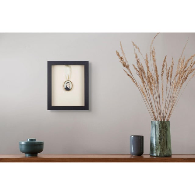 Metal Gentleman's Portrait on Bone in a Gilt Bezel, C. 1810 For Sale - Image 7 of 7