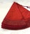 Beautiful Red Shimmery Hand Beaded Tree Skirt 54x54in. ties together. Front looks like a silk taffeta but its polyester,...