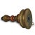 1950s Mid-20th Century Italian Polychrome and Gilt Wood Table Lamp with Pleated Lampshade For Sale - Image 5 of 7