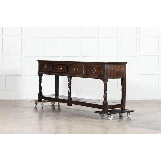 Large English Oak Potboard Dresser Base, 1780s For Sale - Image 3 of 16