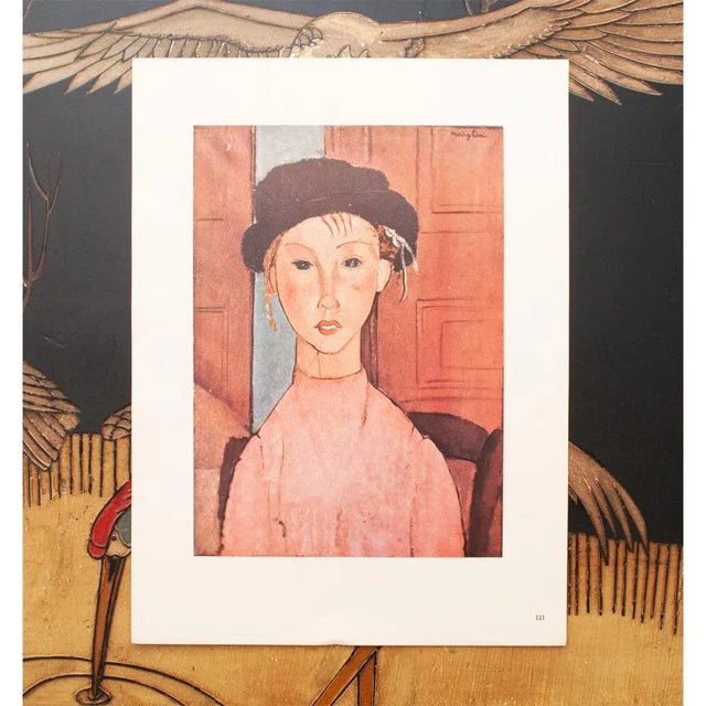 Portraiture 1947 After Amedeo Modigliani, "The Girl in the Hat" First Edition Lithograph For Sale - Image 3 of 8