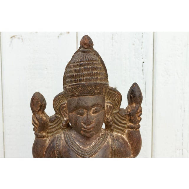 Brown Mid 20th Century Indian Jaya Statue For Sale - Image 8 of 9