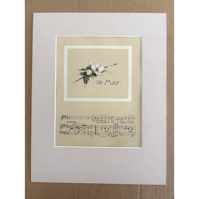 Up for sale is this charming antique print from a book of lullabies published by L. Prang in1888 - one lullaby for each...