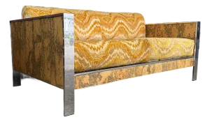 Adrian Pearsall Chrome & Cork Loveseat Sofa for Craft Associates (1 of 2)