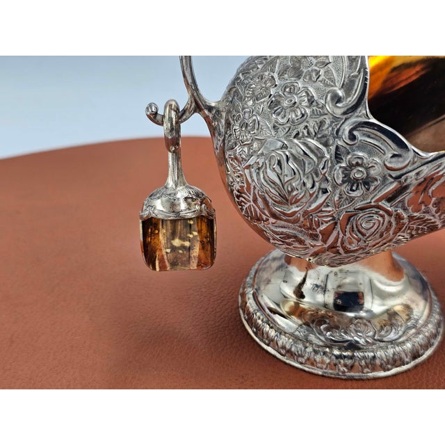 Art Deco Plated Sugar Bowl in Coal Car Shape, 1950s For Sale - Image 6 of 9