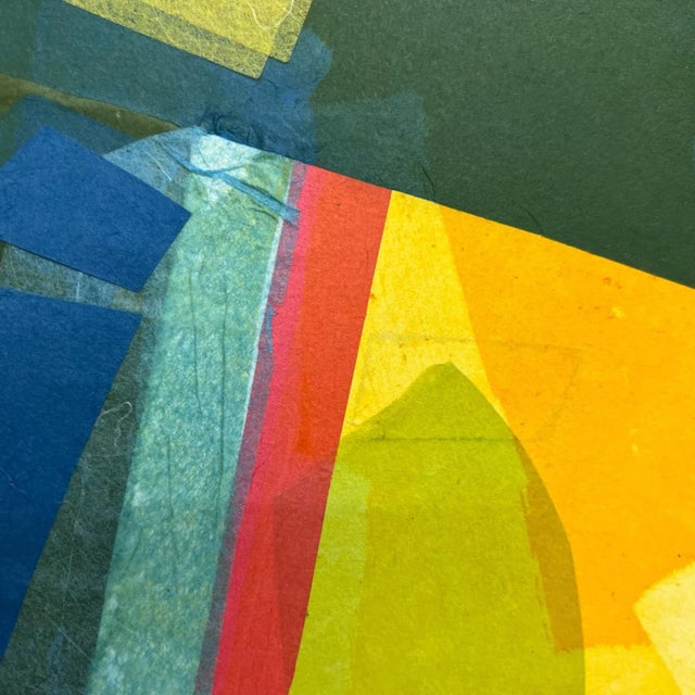 1990s Vintage Vibrant Yellow Cubist Print Artwork For Sale In San Diego - Image 6 of 7