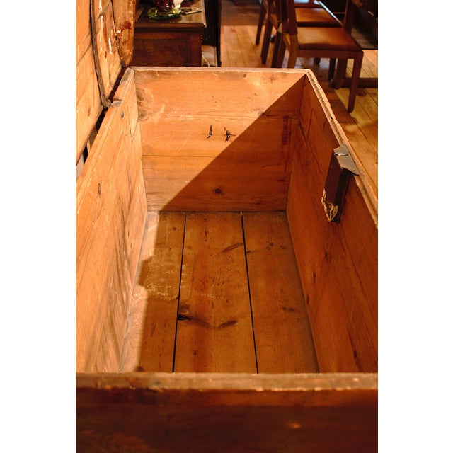 Brick Red 19th Century Antique European Dutch Hand-Painted Dome Top Chest For Sale - Image 8 of 14