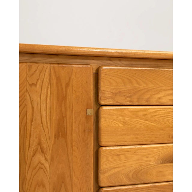 1970s Elm & Brass Sideboard from Romanutti, Italy, 1970s For Sale - Image 5 of 13