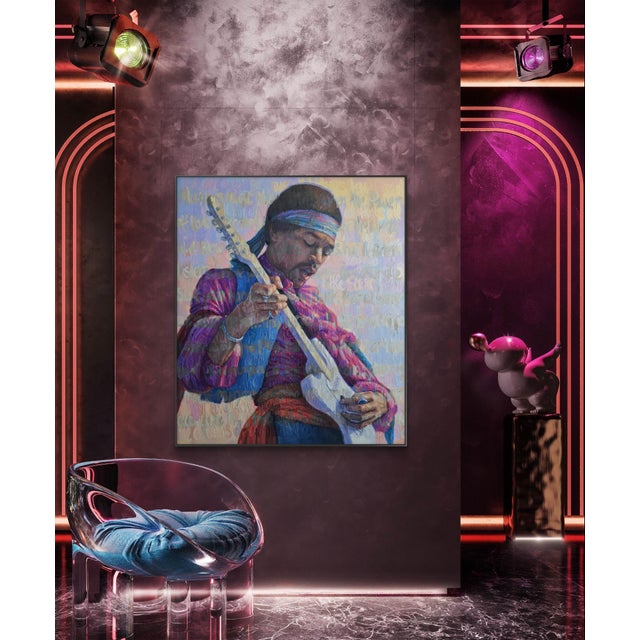Early 21st Century Christina Major Oil on Canvas “Jimi” by Christina Major 56 x 66 2025 For Sale - Image 5 of 12