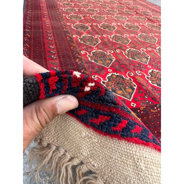 Hand Knotted Afghan Turkoman Khal Mohammadi Wool Rug For Sale - Image 6 of 7