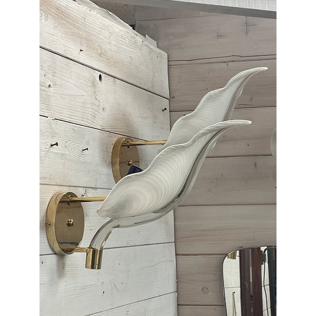 Metal Murano Glass and Brass Wall Lamps, 1970s, Set of 3 For Sale - Image 7 of 18