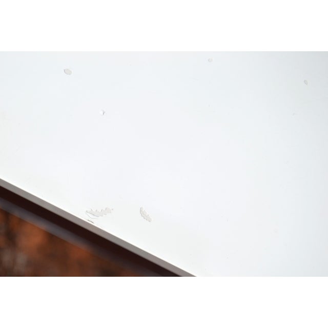 Modern White Glossy Top Chrome Coffee Table With Tempered Glass Bottom Shelf For Sale - Image 15 of 18