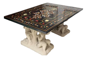 Roman Pietra Dura Inlaid Marble Table Stone Putti Base